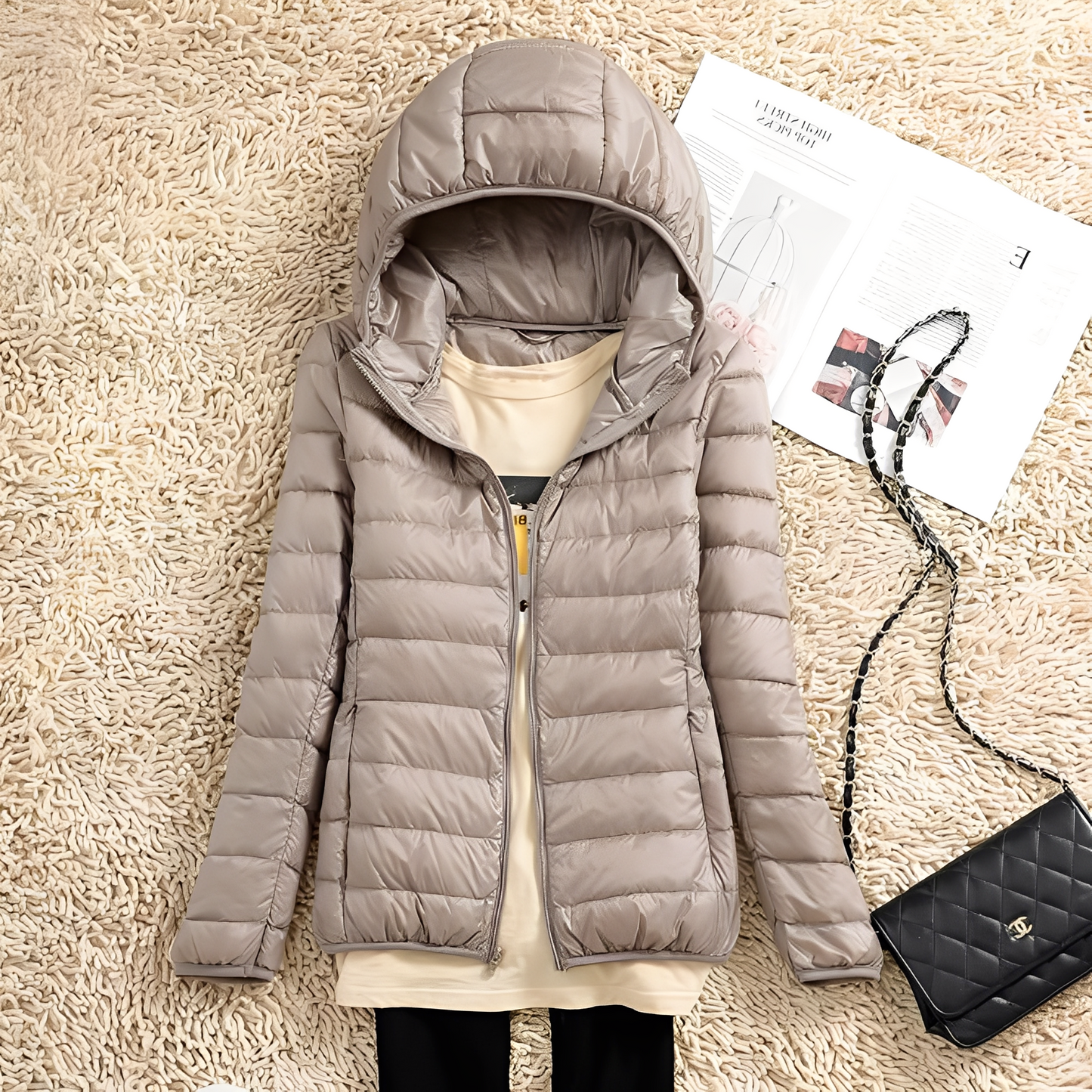 Lyndsay - Geacă slim casual de puf pentru femei