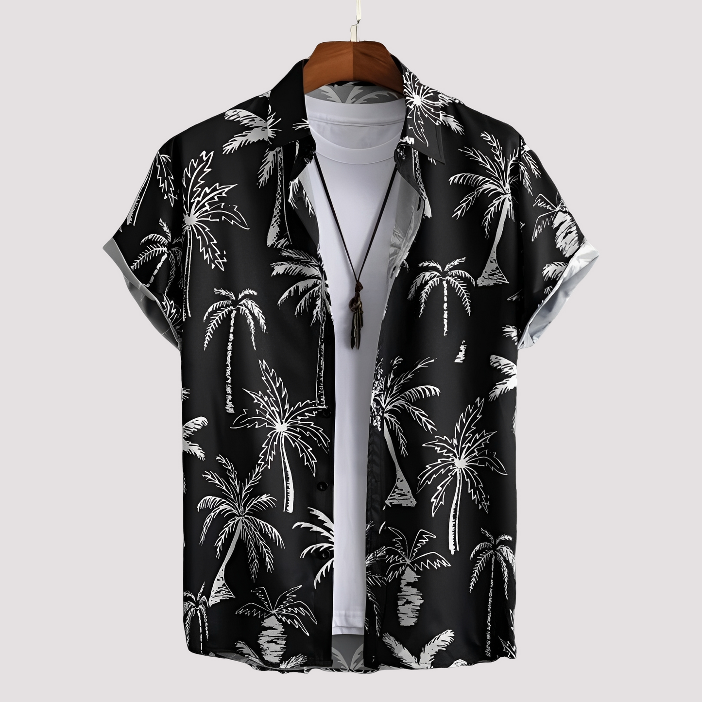 Arjun - Cămașă casual cu print hawaian pentru bărbați