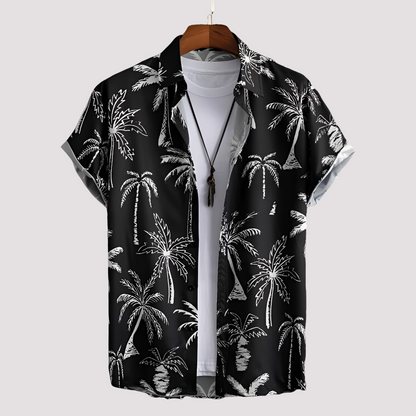 Arjun - Cămașă casual cu print hawaian pentru bărbați