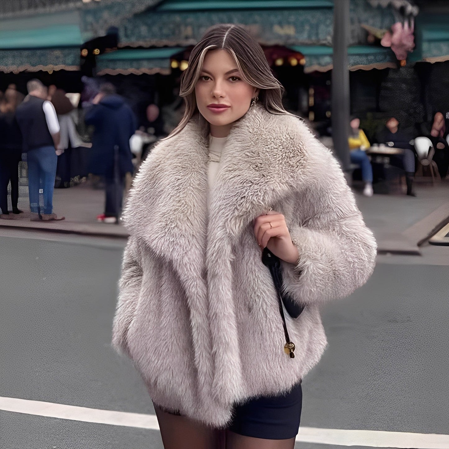 Melany - Palton elegant din blană sintetică pentru femei