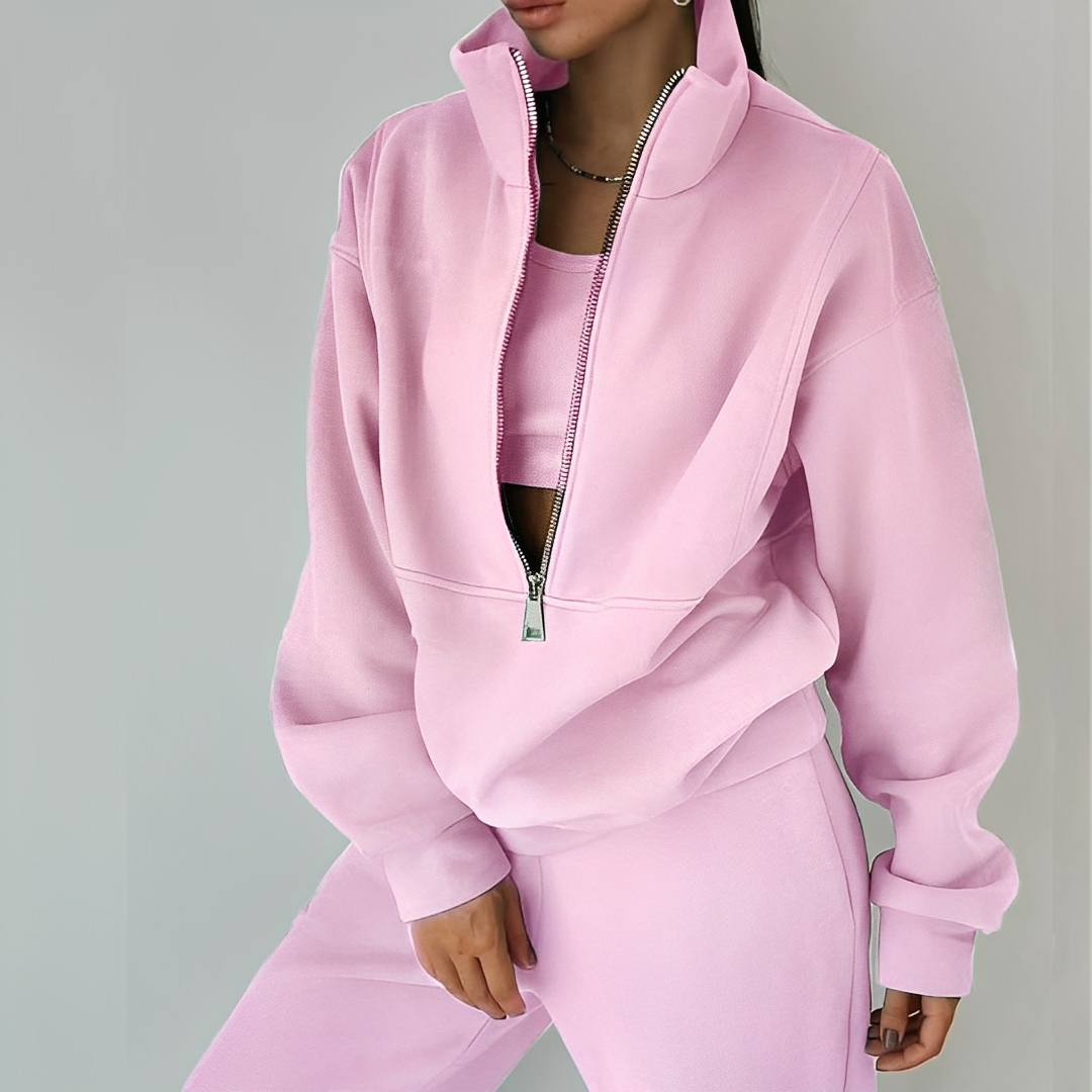 Mélissa - Ansamblu două piese oversize lejer din molleton