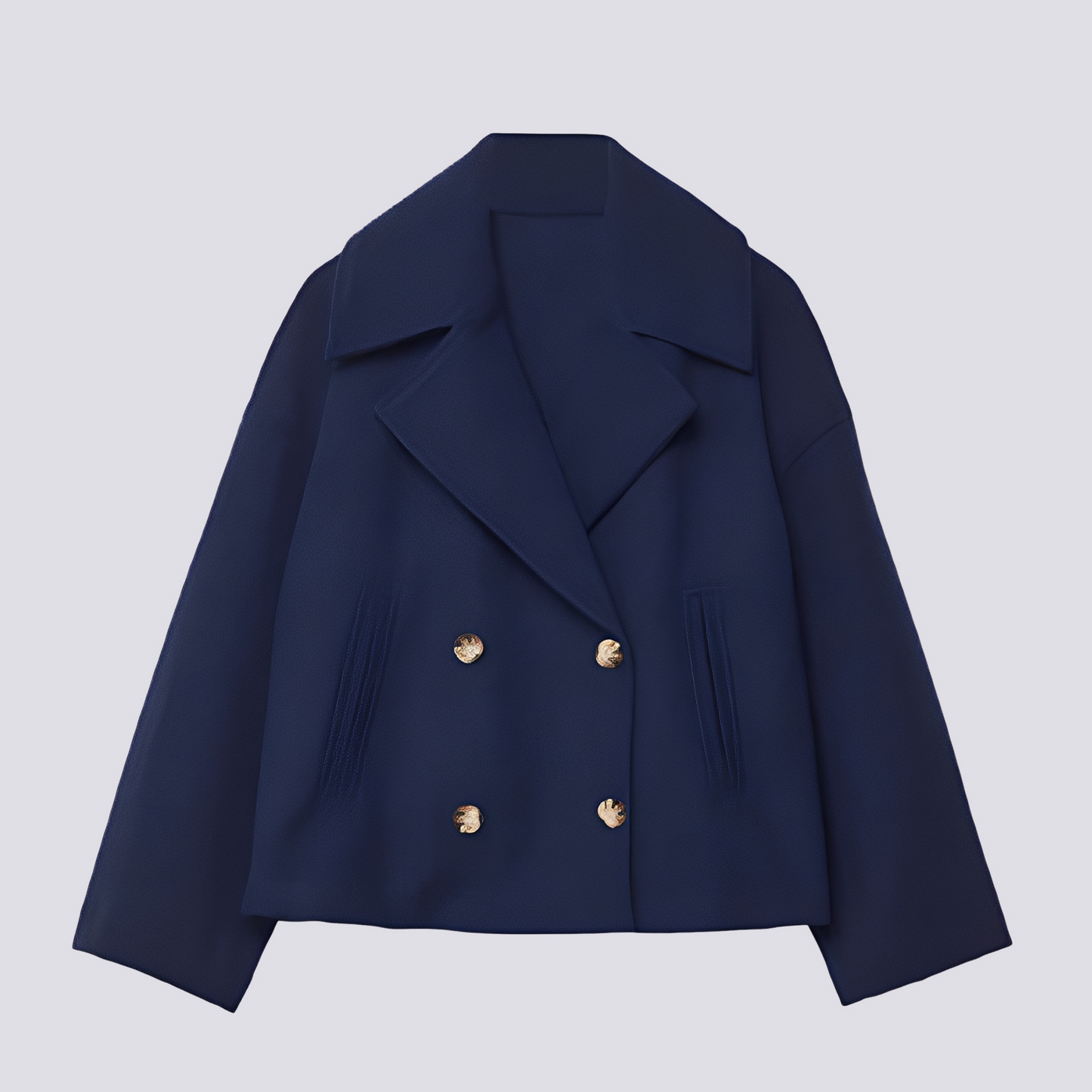 Bethney - Jachetă scurtă elegantă din lână cu guler cu rever pentru femei