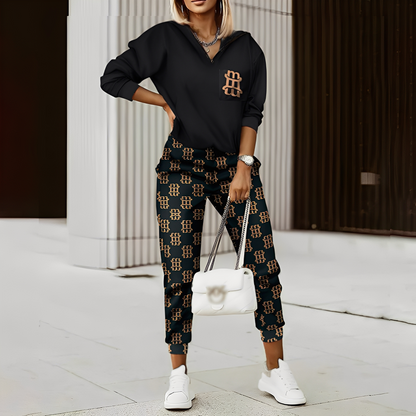 Hollie - Set sportiv elegant cu fermoar pentru femei