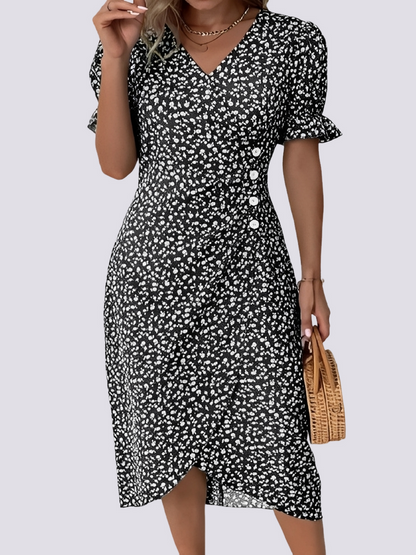 Fannie - Rochie elegantă cu model floral pentru femei