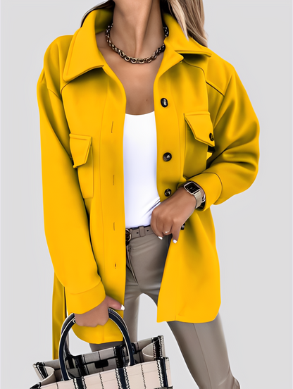 Tiffanie - Jachetă ușoară și modernă din lână cu guler rever pentru femei