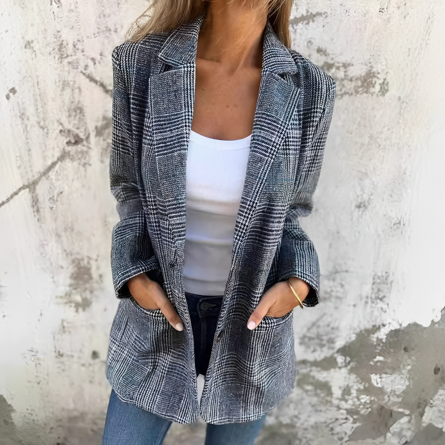 Ellen - Sacou formal cu carouri pentru femei