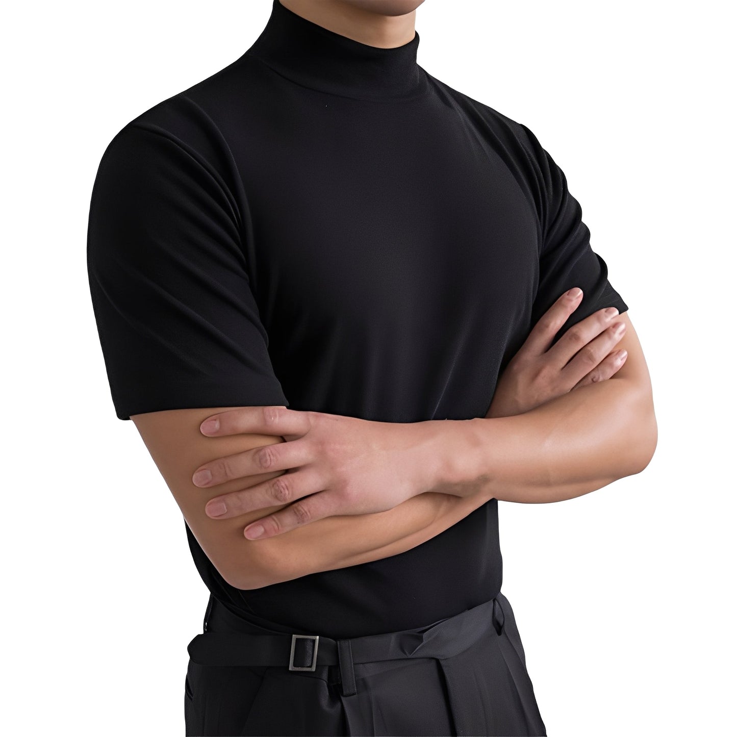 Terence - Cămașă Casual Slim-Fit cu Guler Înalt pentru Bărbați