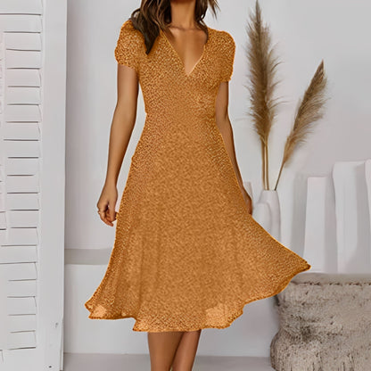 Elizabeth - Rochie casual, comodă cu mâneci scurte pentru femei