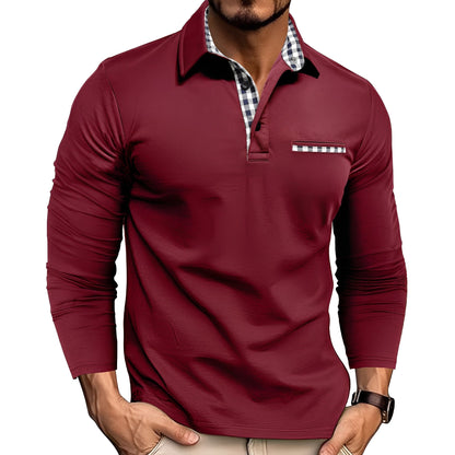 Grover - Cămașă polo elegantă cu mânecă lungă pentru bărbați