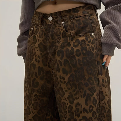 Felecia - Blugi baggy eleganți imprimați pentru dame