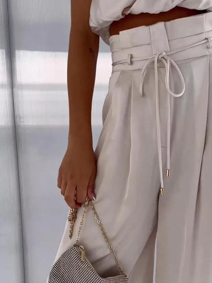 Donna - Stilig sett med bluse og vide bukser