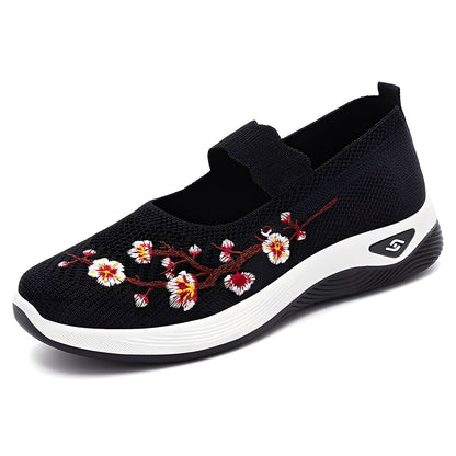 Jazmin - Pantofi casual, respirabili cu broderie pentru femei
