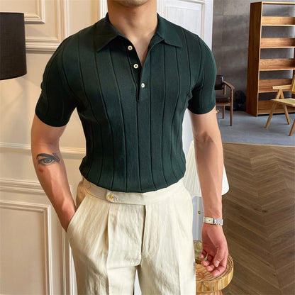 Tyrone - Tricou polo casual din tricot pentru bărbați