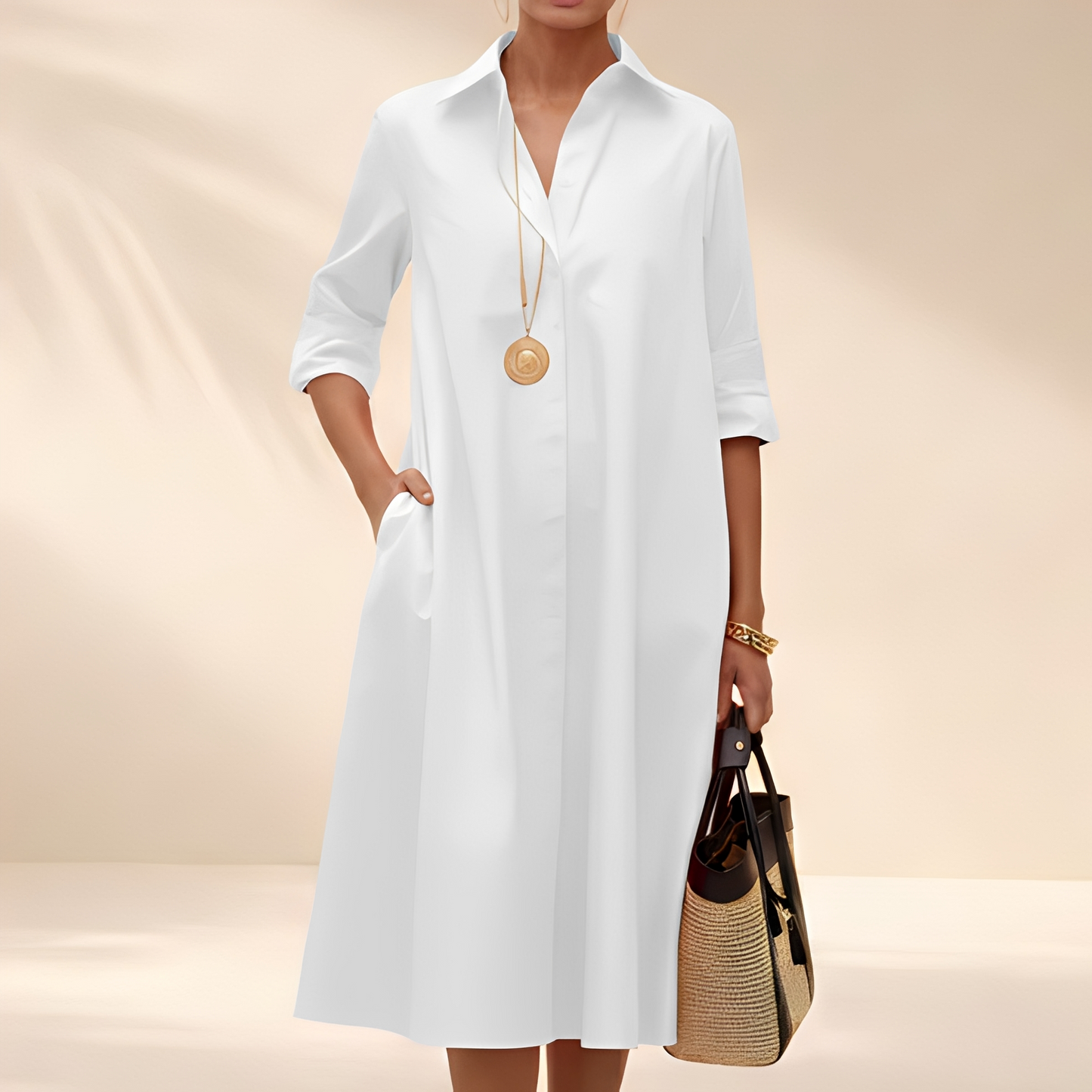 Eljenne - Rochie cămașă lejeră pentru femei