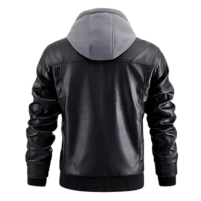 Everard - Jachetă clasică de motocicletă cu glugă pentru bărbați