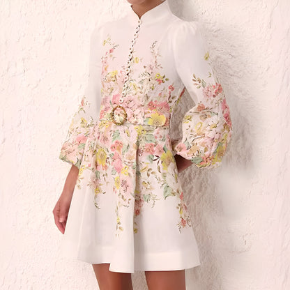 Debra - Rochie mini elegantă cu nasturi pentru femei