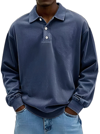 Clayton - Tricou polo clasic cu mânecă lungă pentru bărbați