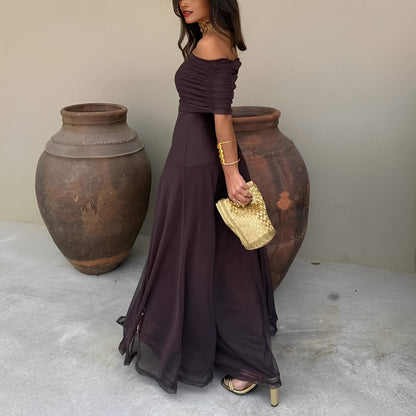 Eunice - Rochie Maxi Elegantă din Mesh pentru Femei