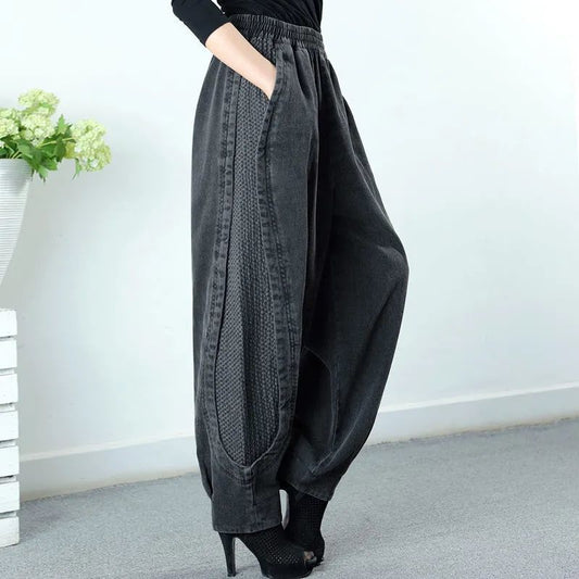 Tawnee - Pantaloni scurți Harem Patchwork Relaxați pentru Femei