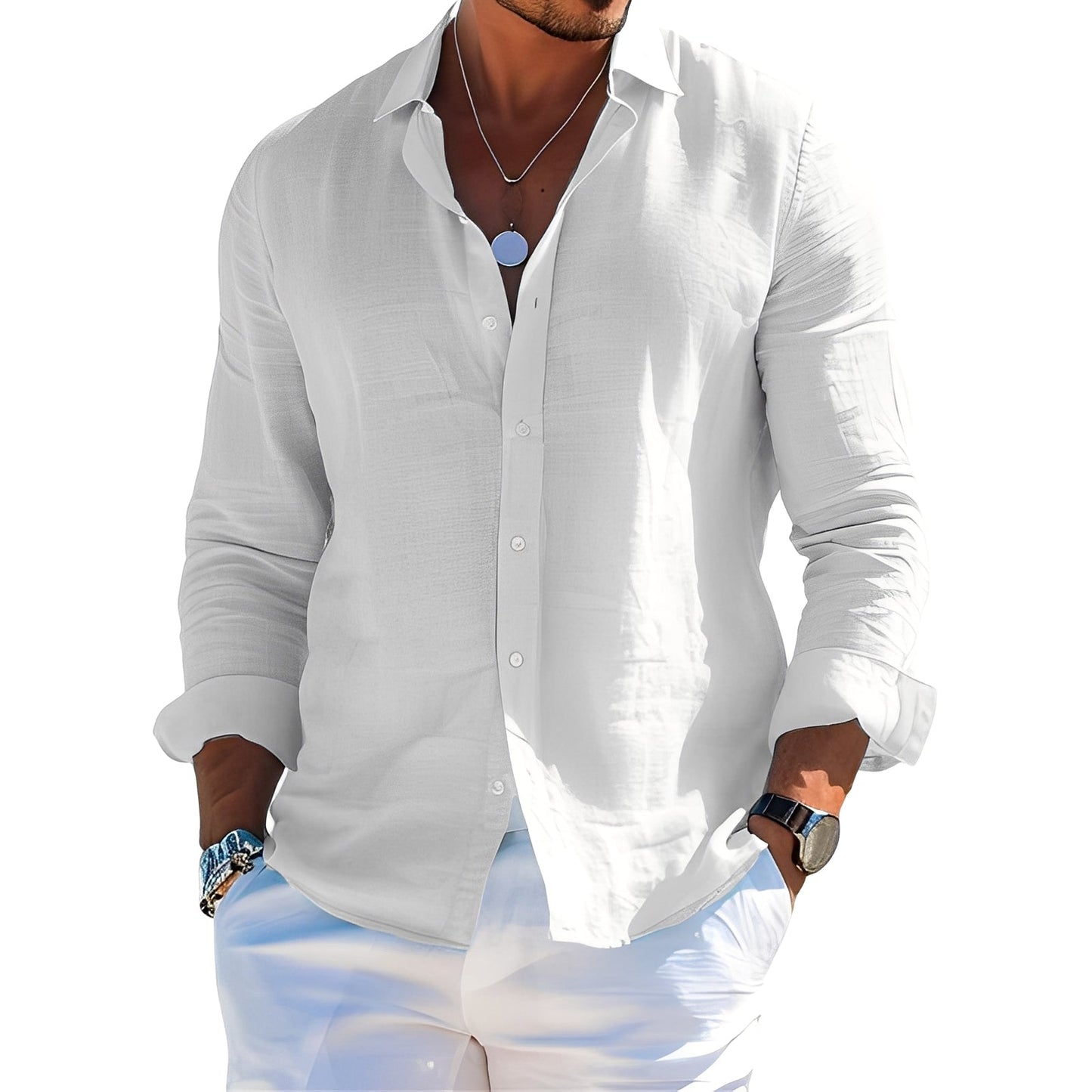 Félicien - Polo-uri clasice bărbătești cu mânecă lungă