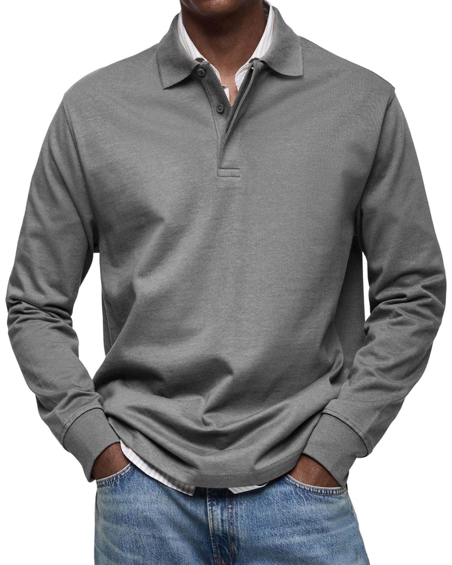 Dewey - Tricou Polo Simpatic cu Mâneci Lungi pentru Bărbați