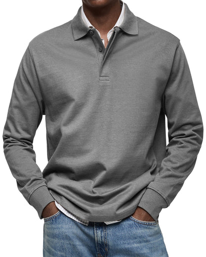 Dewey - Tricou Polo Simpatic cu Mâneci Lungi pentru Bărbați