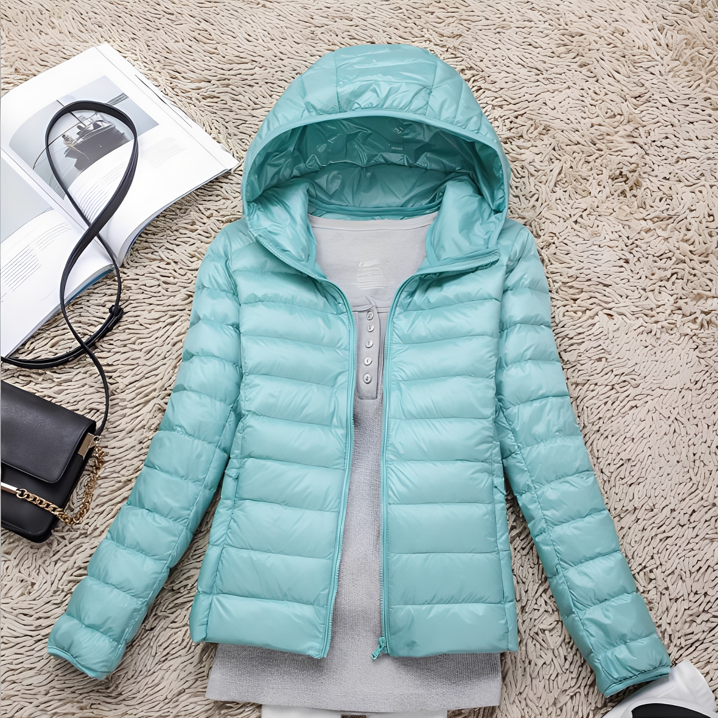 Lyndsay - Geacă slim casual de puf pentru femei