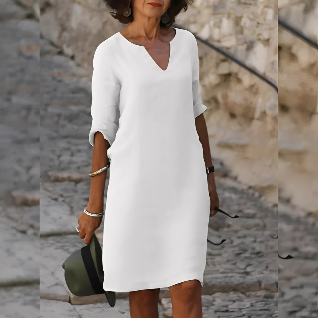 Guilaine - Rochie stilată cu decolteu în V pentru femei