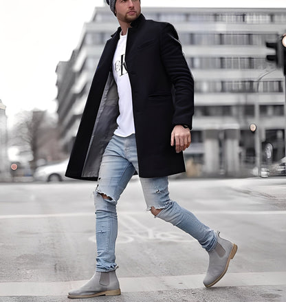 Cordell - Geacă lungă și lejeră de lână pentru bărbați