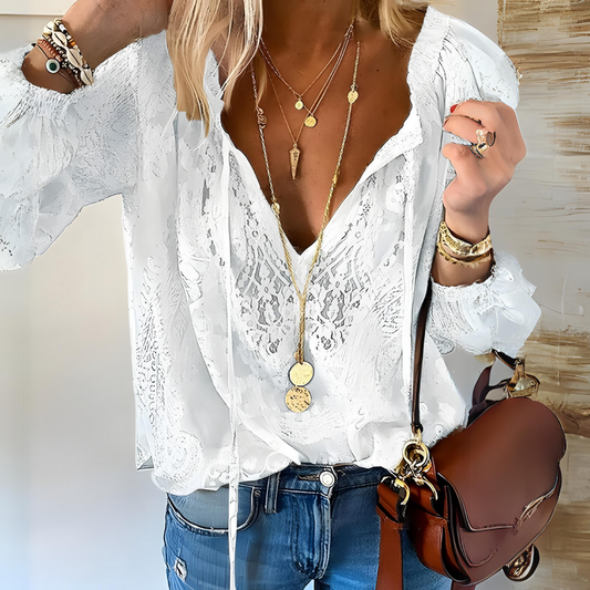 Noemi – Bluza Boho cu decolteu în V