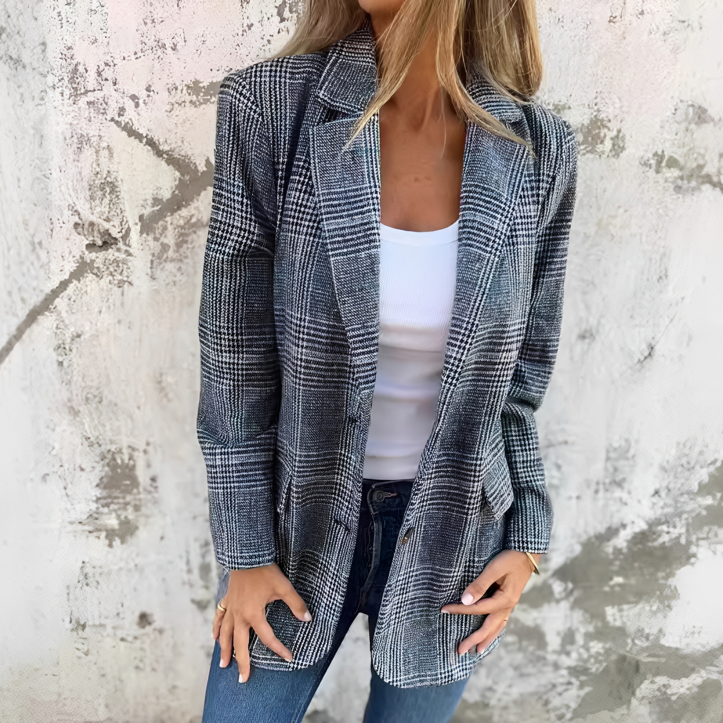 Ellen - Sacou formal cu carouri pentru femei