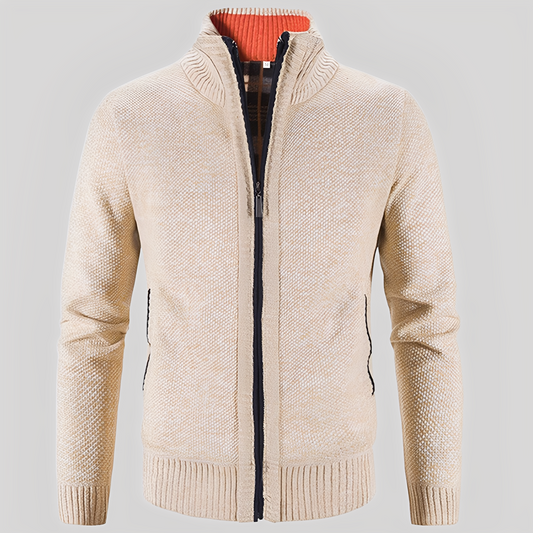 Kelvin - Geacă tricotată simplă cu fermoar pentru bărbați