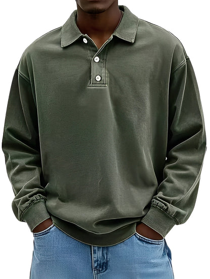 Clayton - Tricou polo clasic cu mânecă lungă pentru bărbați