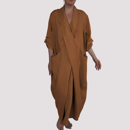 Alicia - Rochie lungă, lejeră, cu buzunar pentru femei