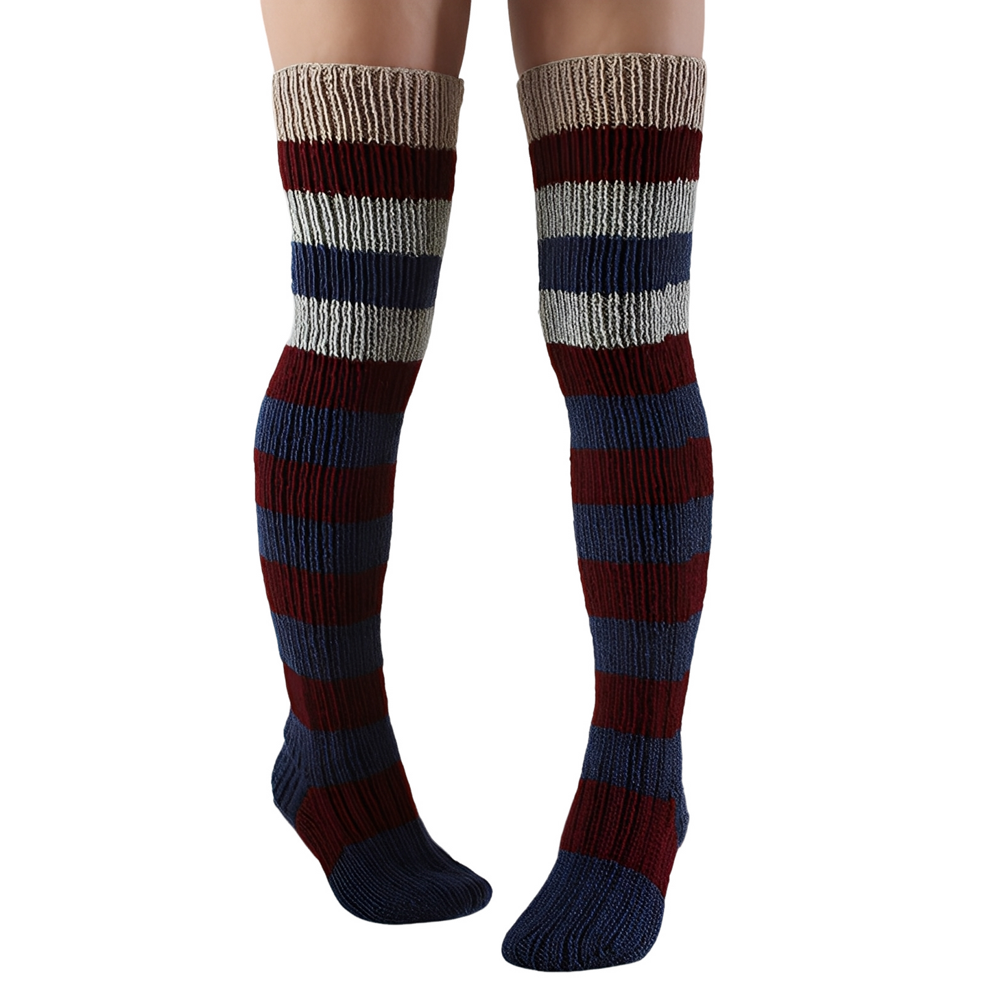 Rhianna - Ciorapi lungi cu dungi elegante pentru femei