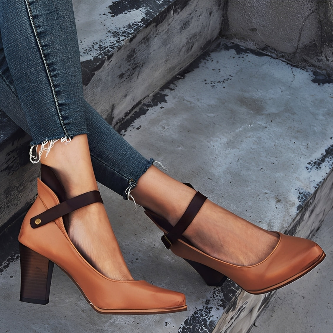 Irene - Sandale elegante cu toc gros pentru femei