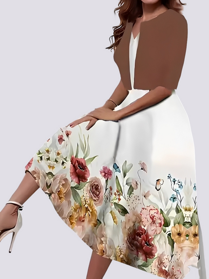 Jessica - Set elegant format din două piese cu rochie lungă pentru doamne