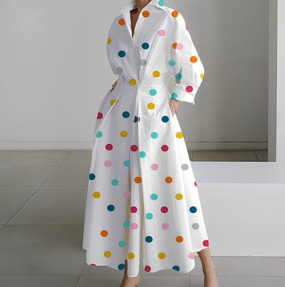 Lavina - Rochie comodă cu mâneci lungi și buzunare pentru femei