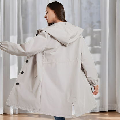 Vivyan - Jachetă impermeabilă casual cu glugă pentru doamne