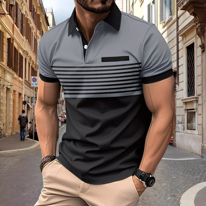 Rayden - Polo cu dungi pentru bărbați, stil sport