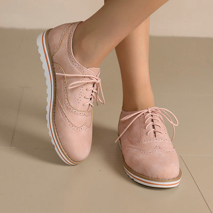 Gemma - Pantofi Derby casual din piele întoarsă pentru femei
