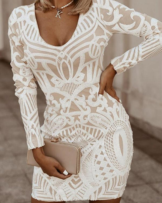Adeline – Rochie mini mulată cu decolteu în V