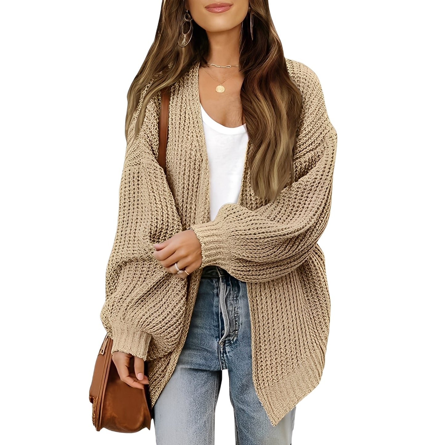 Nelly - Cardigan lejer, deschis, pentru femei