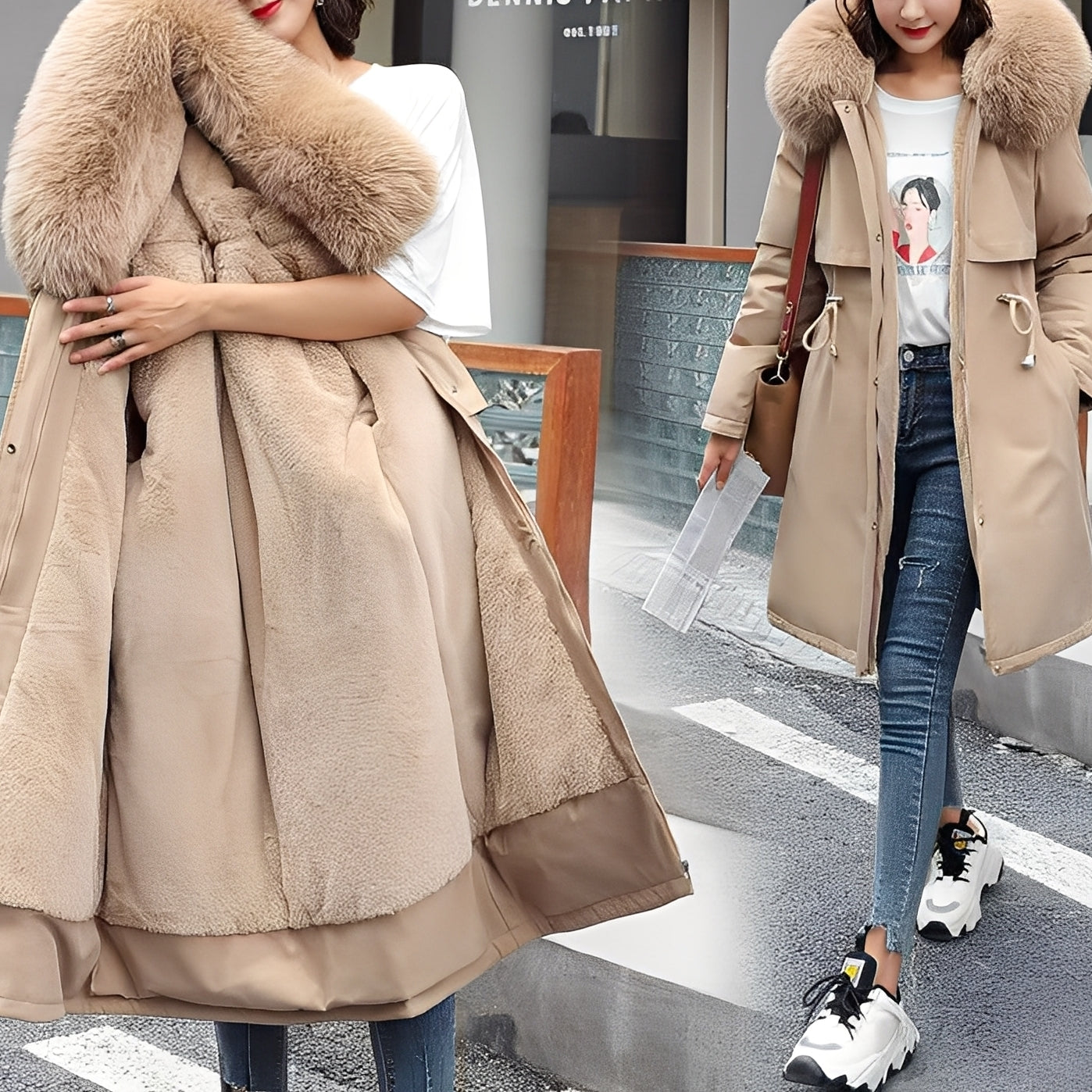 Evette - Manta stilată și călduroasă cu glugă pentru femei