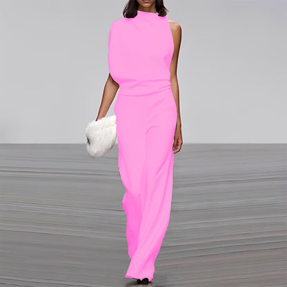 Lucie - Salopetă sofisticată și strălucitoare cu un umăr pentru femei