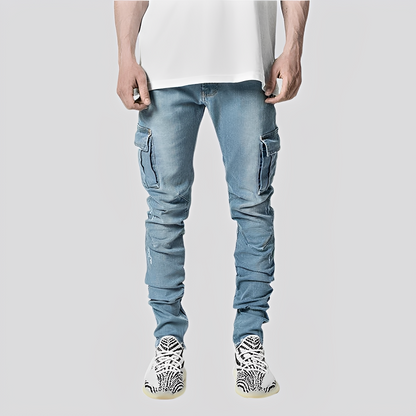 Owen - Blugi casual din denim cu buzunare multiple pentru bărbați