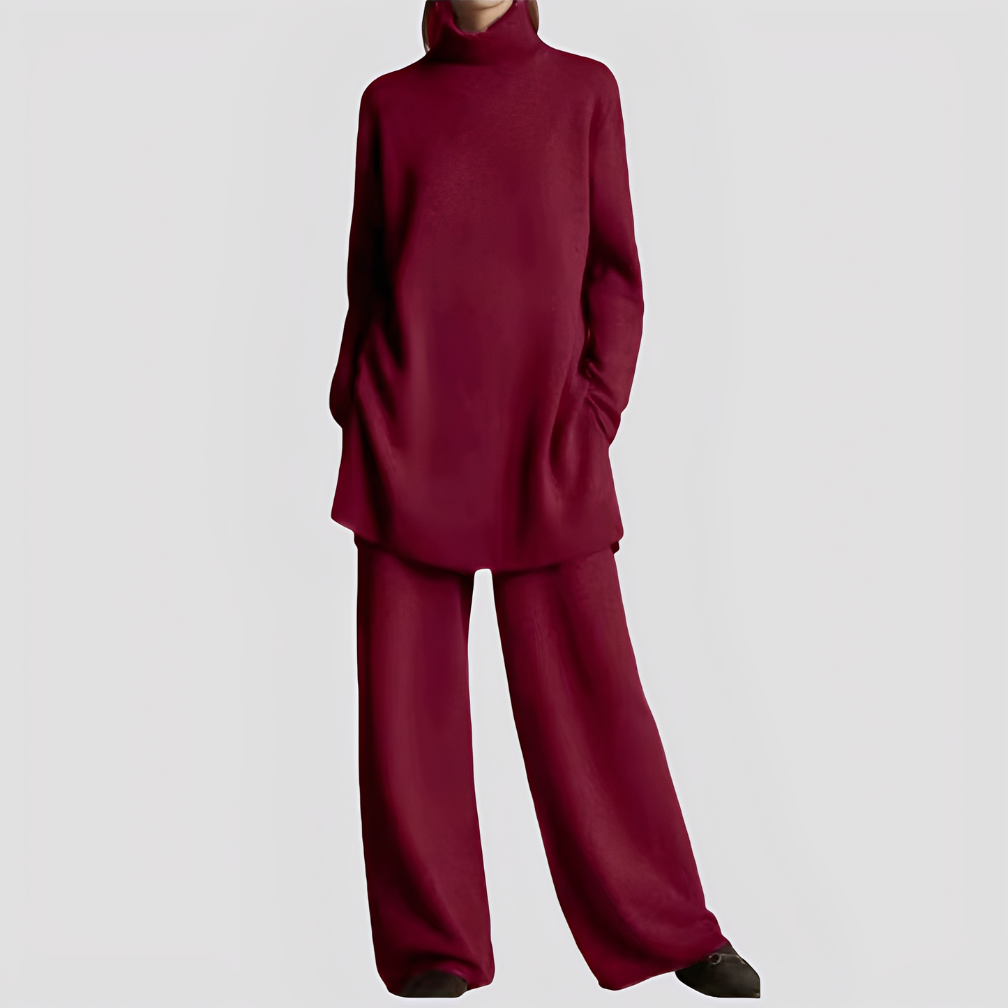 Jessica - Costum lounge elegant cu guler înalt pentru femei