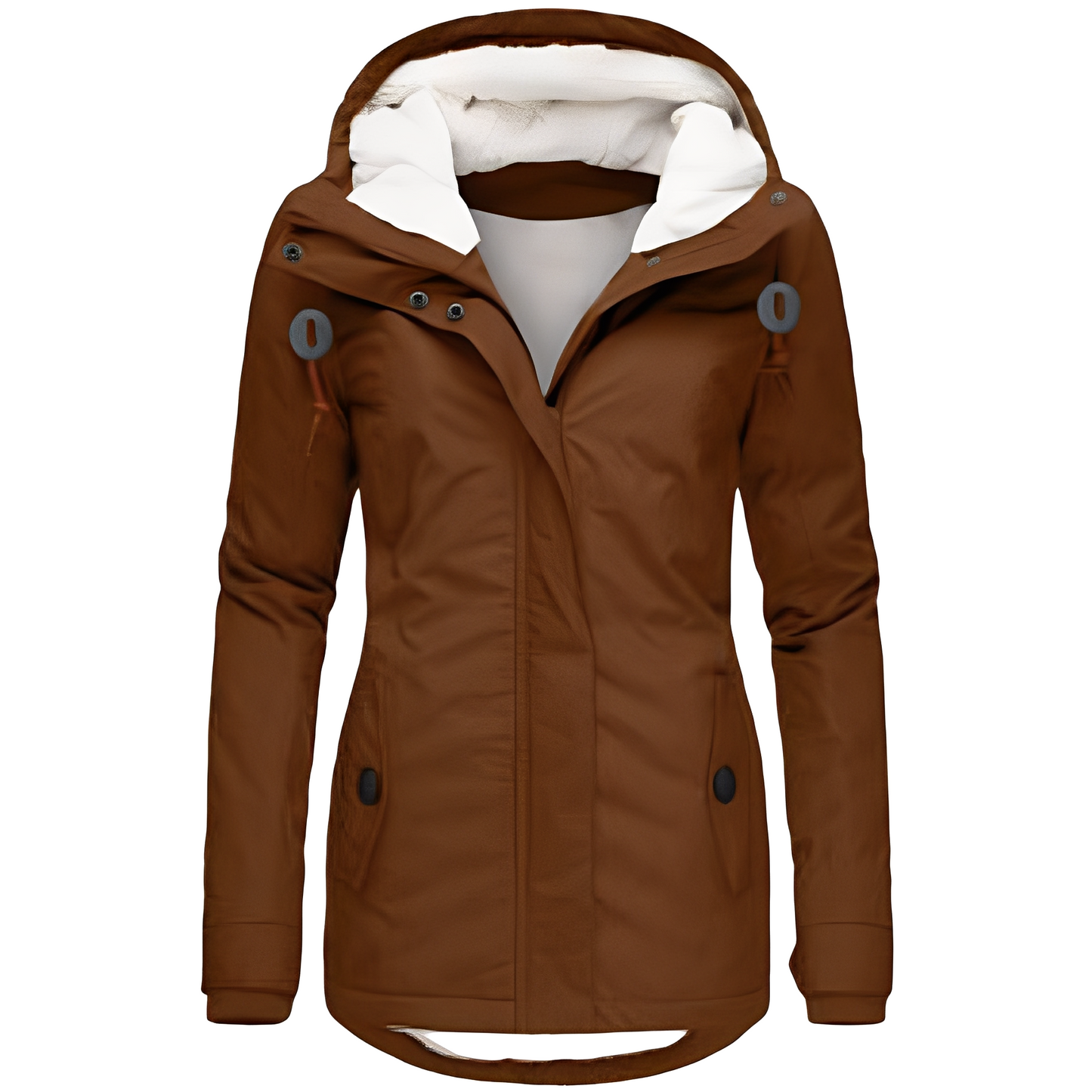 Valary - Jachetă de catifea impermeabilă cu glugă pentru femei