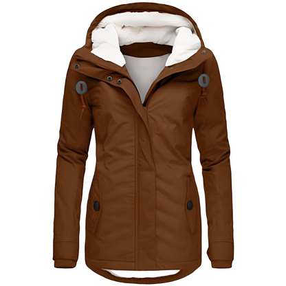 Valary - Jachetă de catifea impermeabilă cu glugă pentru femei