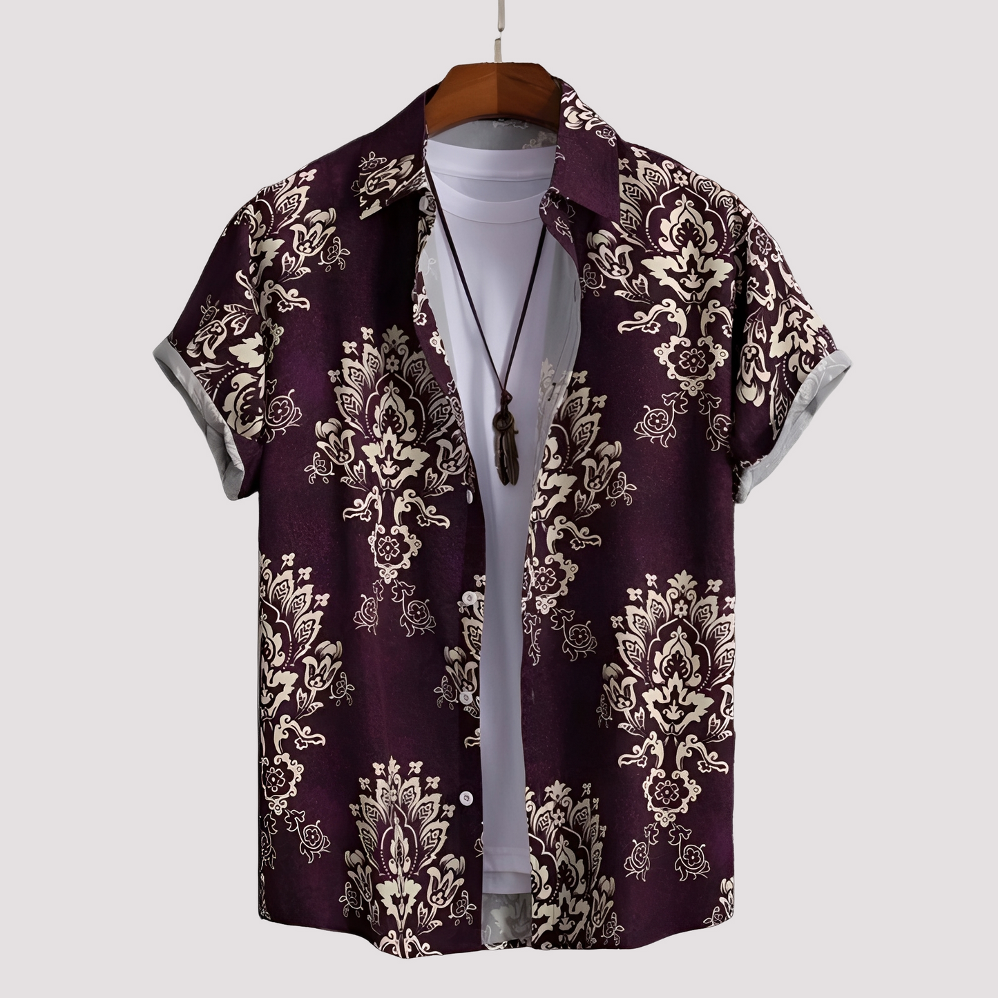 Arjun - Cămașă casual cu print hawaian pentru bărbați